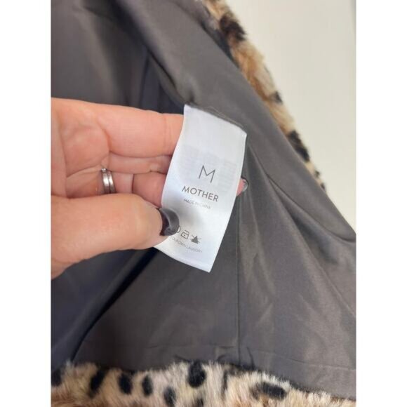 NEW MOTHER The Pony Keg Cheetah Print Button Front Faux-Fur Jacket Brown Sz: M - Picture 5 of 8